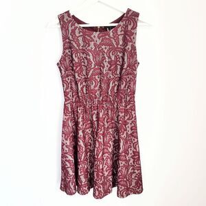 Want & Need Burgundy Lace A-Line Dress Size S